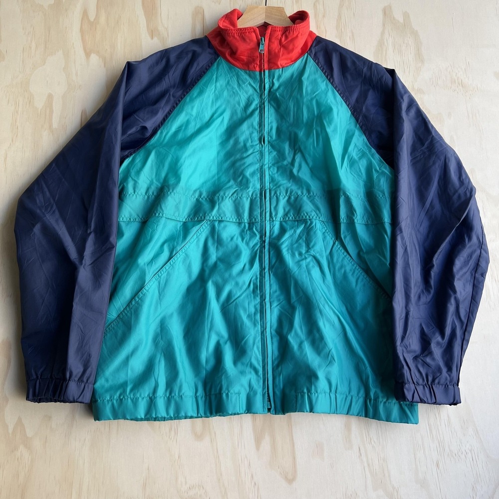 Vintage Current Seen Jacket Mens Medium Colorblock Full Zip Lined Windbreaker‎